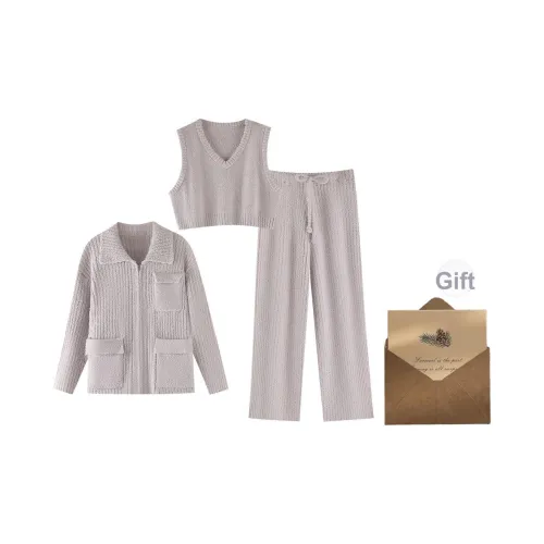 ZumashL Luxury Designer Series Пижамный комплект Женские Incense Burner Дымчатый фиолетовый