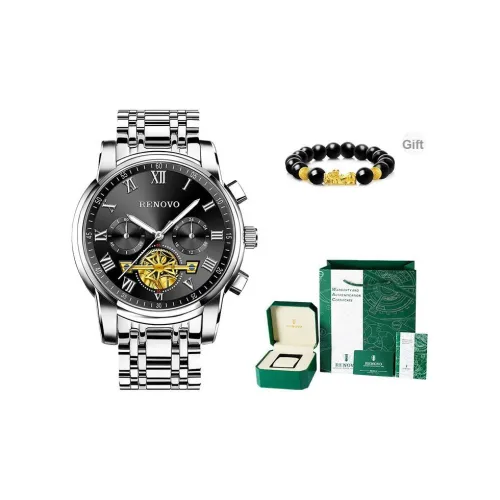 RENOVO Кварцевый механизм ремешок из нержавеющей стали мужские часы многоцветный циферблат