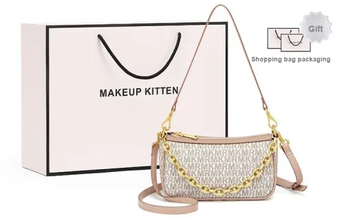 MAKEUP KITTEN PVC Handbag Women's Ecru