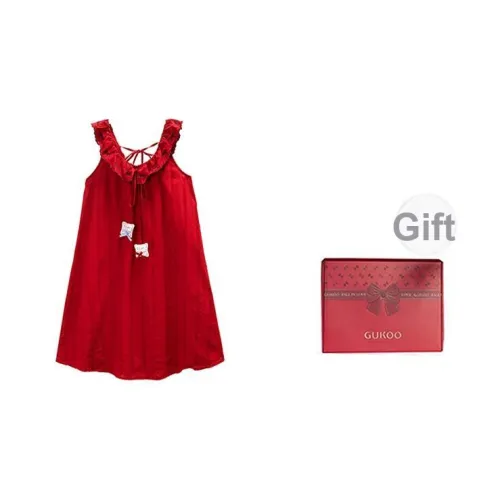GUKOO Ночная сорочка Женская Gift Box Set Включено Хурма Красный