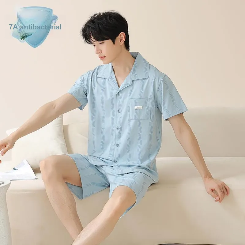 FENTENGCARE Pajama Set Men's Sky Blue-1