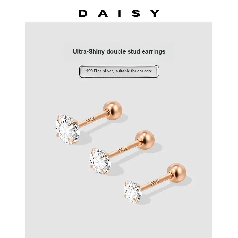 Daisy Dream Full Sterling Silver Stud Earrings Women's-4