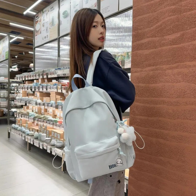 AIBAG Nylon Backpack Unisex Purple/Blue/Pink/Red/Black/White-5