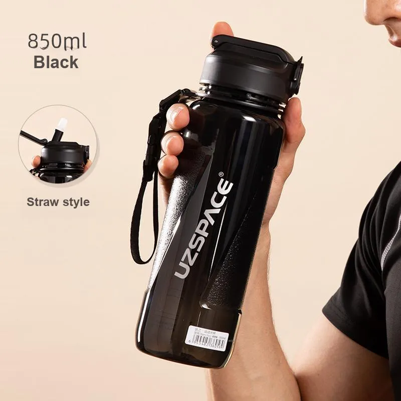 UZSPACE Outdoor Water Equipment Outdoor Water Bottle 850 1000ml Sports Fitness Tritan Material PP-2