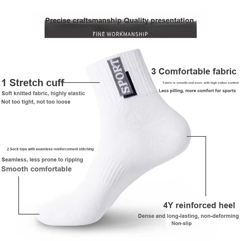 LUOLIAN Mid Calf Socks Men's 5 Pack-27