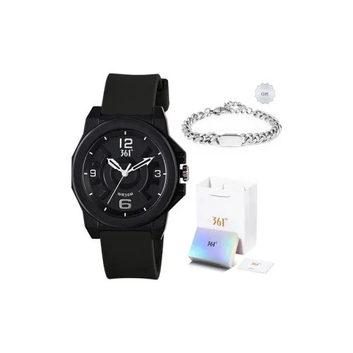 361° Кварцевый механизм силиконовый ремешок унисекс черный циферблат