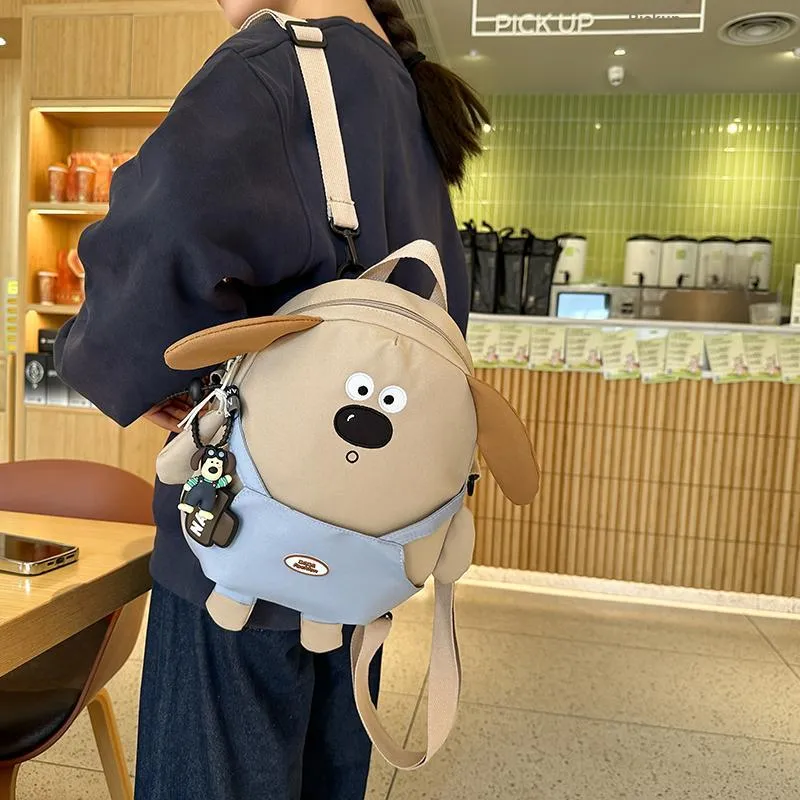 LUVISTRUE Nylon Couple Backpack Crossbody Bag Medium Size Men's White Blue/Khaki Black/Khaki Blue-8
