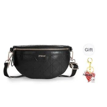 ST&SAT Synthetic Leather Shoulder Bags Sling Bags Women's Black/Ecru