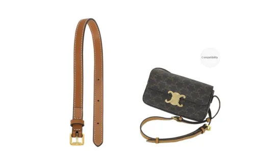 Lan Bao Fan Cow Leather Bag Accessory, Extended Length Shoulder Strap Unisex Caramel