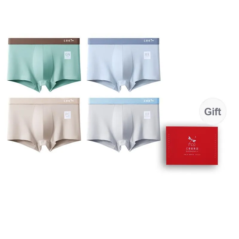 RED DRAGONFLY Cotton Panties Men's 4 Piece Gift Box Sets-13
