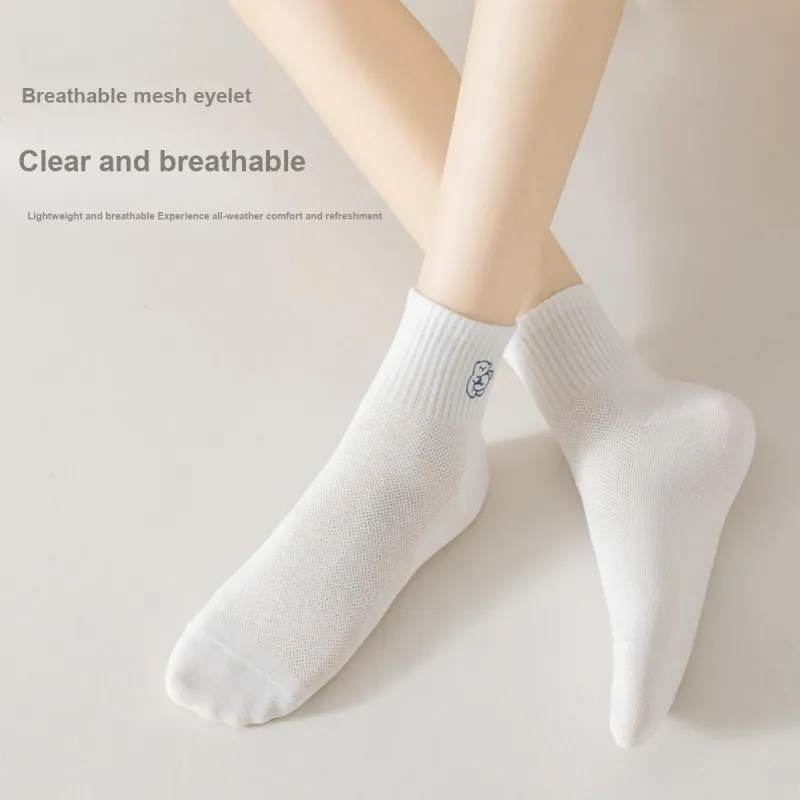Ordifen Ankle Socks Women's 5 Pack White-4