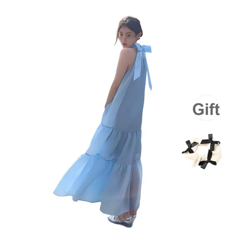 TURN UP Sleeveless Dress Women's Sky Blue-1