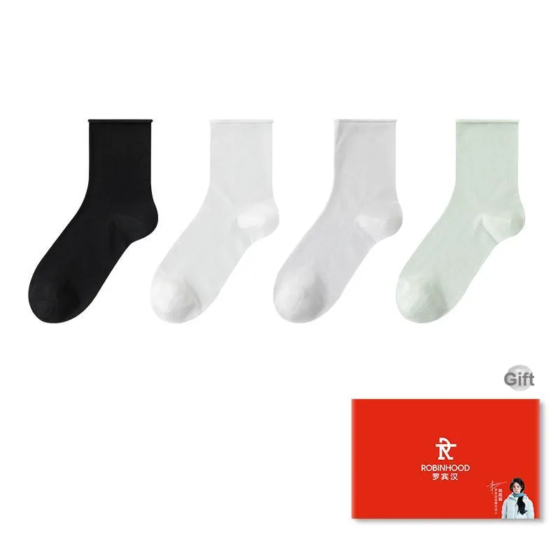 ROBINHOOD Mid Calf Socks Women's Box 4 Pack-2