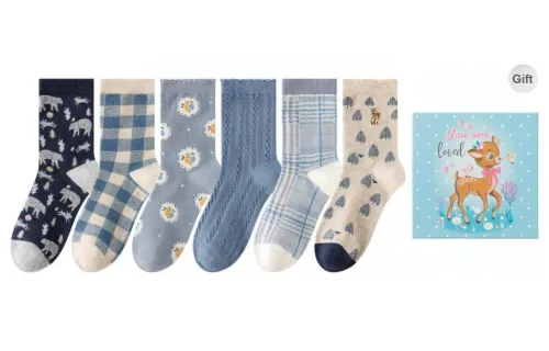 Caramella Mid Calf Socks Women's Box 6 Pack