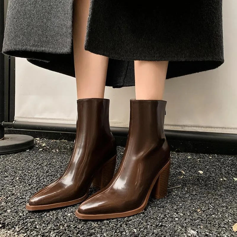 XIAOAJUE Ankle Boots 9cm Women's-16
