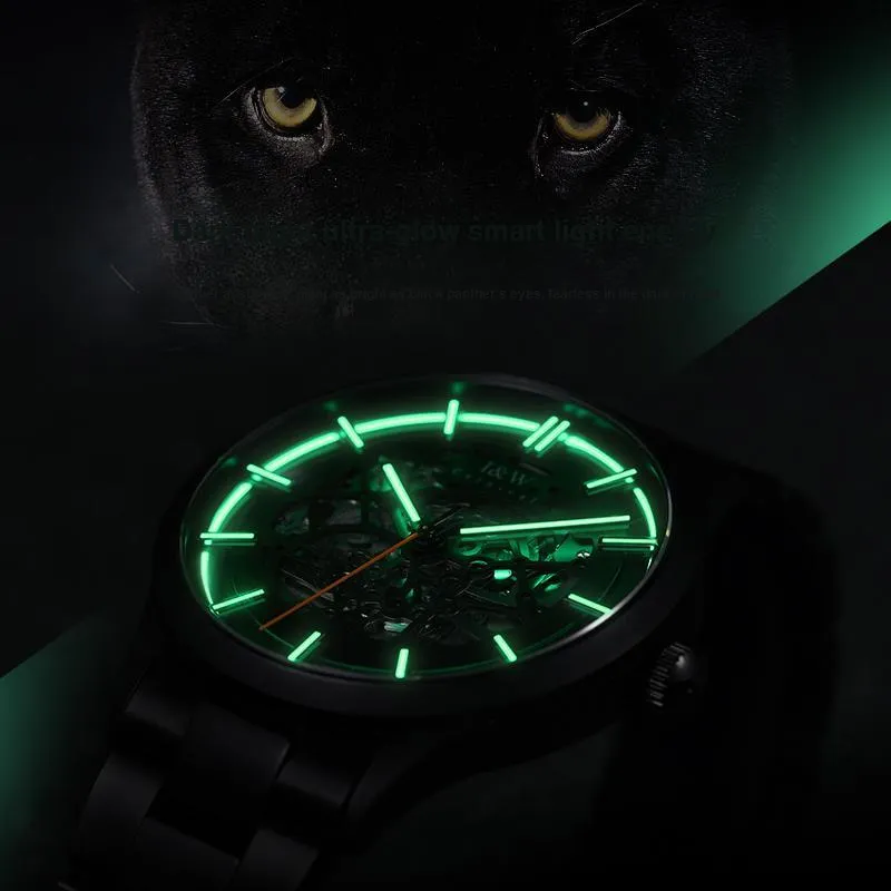 I&W CARNIVAL HWGUOJI Black Panther Collection Automatic Mechanical Movement Watch Men's Watches Black Dial-6