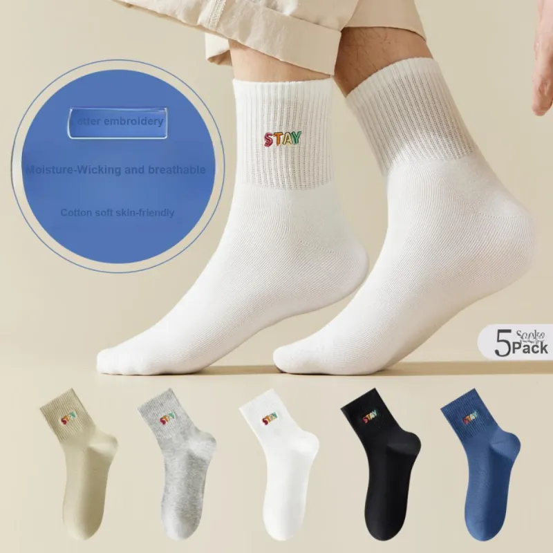 Ordifen Mid Calf Socks Men's 5 Pack-2