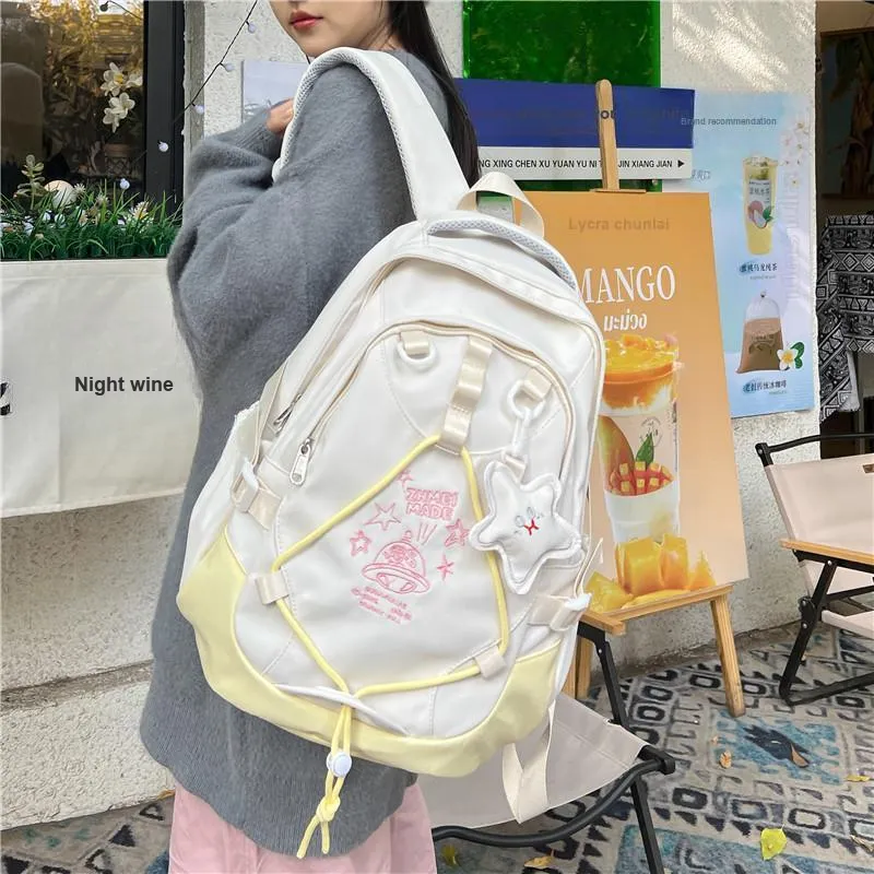 KAMLUI Nylon Fabric Backpack Unisex Multicolor-9