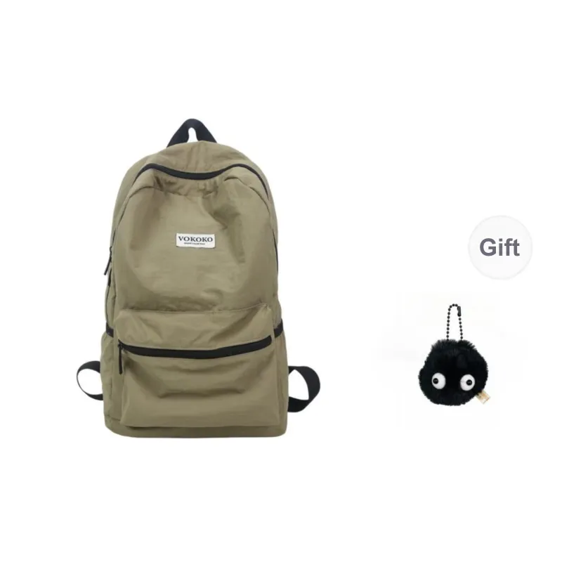 BRABOSTON Nylon Backpack Regular Unisex Black/Pink/Red/Purple/Khaki-30