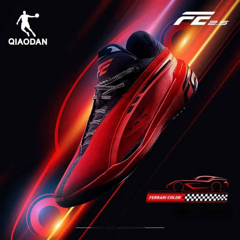 QIAODAN FE2.5 Basketball Shoes Men Low Top Koi Red/Black-5