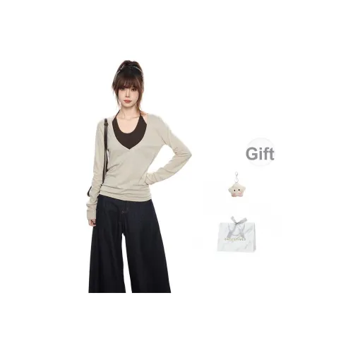 EVPGB Молочно-чайный Бежевый Женские T-рубашки