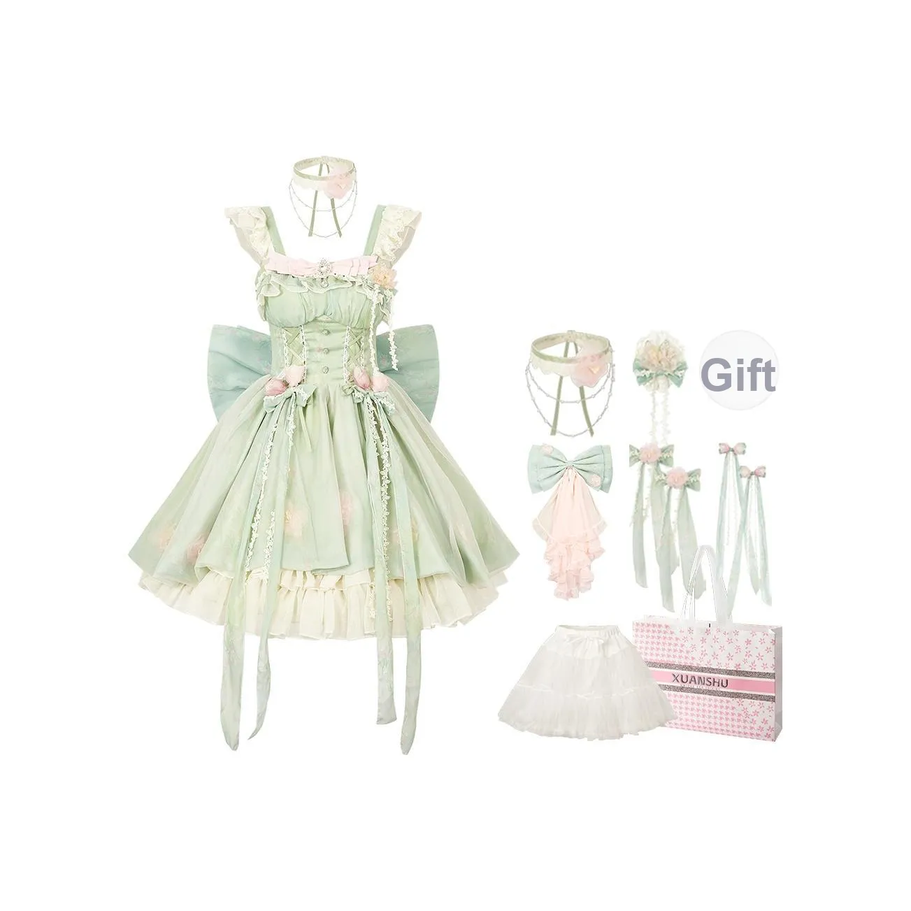 XUANSHU Короткий рукав Платье Женское