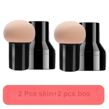 JINGLINGLONG Mushroom Powder Puff For Liquid Foundation Easy To Apply No Need For Powder 2 Pcs