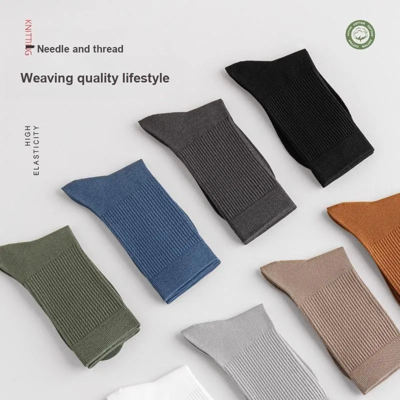 LUOLIAN Mid Calf Socks Men's 5 Pack-3