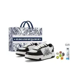 White (Shopping Bag Included+Smiley Face Shoe Buckles *6+Shoe Cleaner)