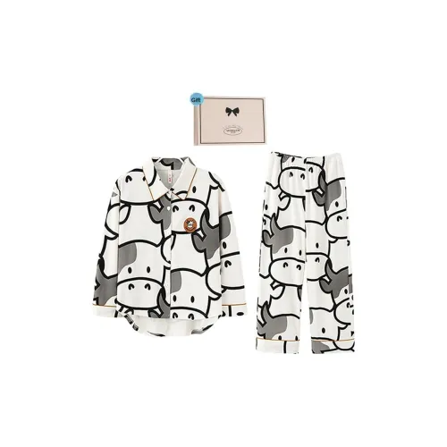 MIOJUER Белый 60146 Женские Корова Одежда Комплекты Женские Пижамные комплекты