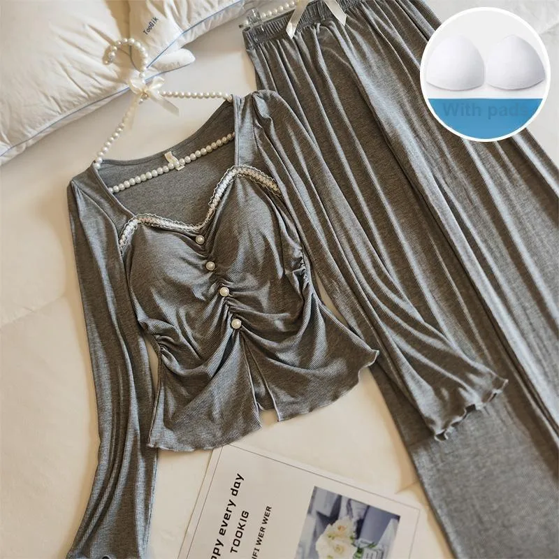 Sleeping Beauty Pajama Set Women's Light Gray-2