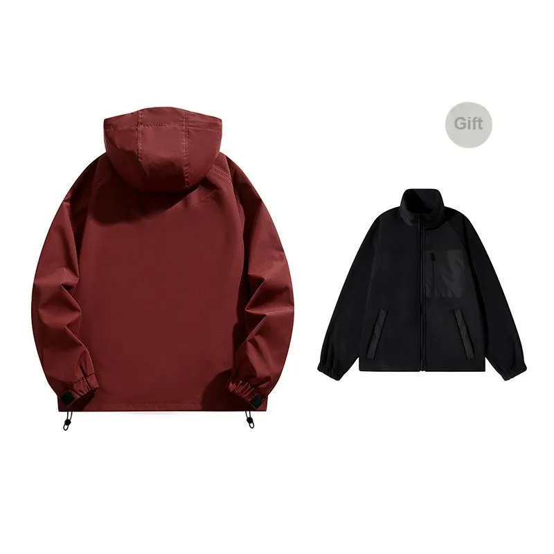 PISYPOX Waterproof And Windproof Windbreaker Jacket Unisex Black-10