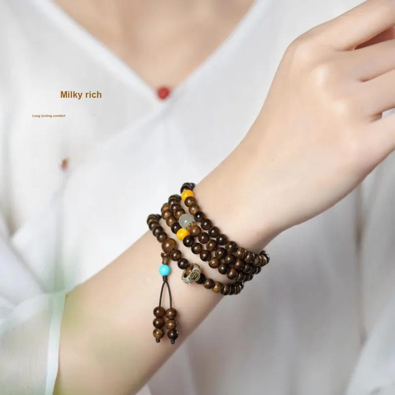 FANGYUANXIAOFU Old Mountain Sandalwood Bracelets Unisex-3