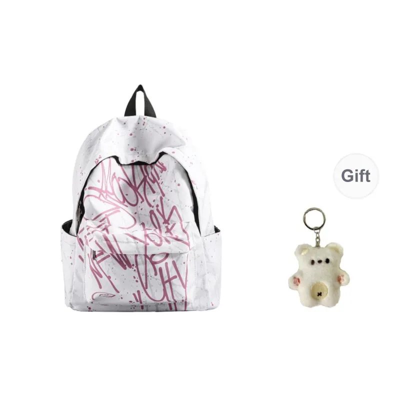 URBAN FOREST Nylon Backpack Unisex Blue/Gray/Pink-10