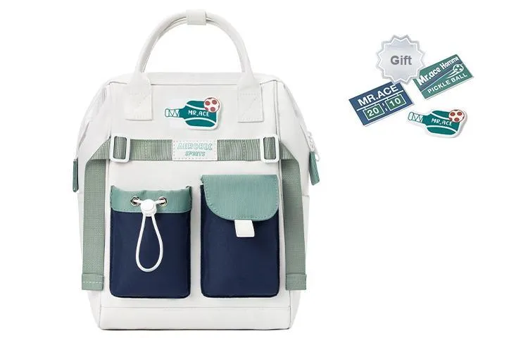 MR.ACE HOMME Polyester Backpack Unisex Dusty Blue White-10