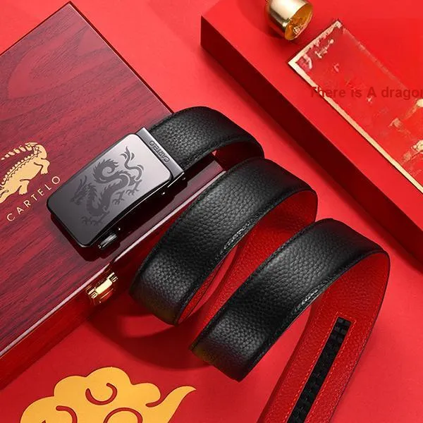 CARTELO Cow Leather Belts Men's Width 3.5CM-4