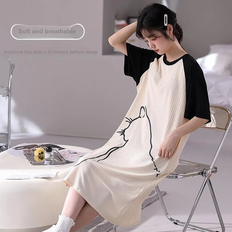 MADALLO Nightgown Women's Black White-4