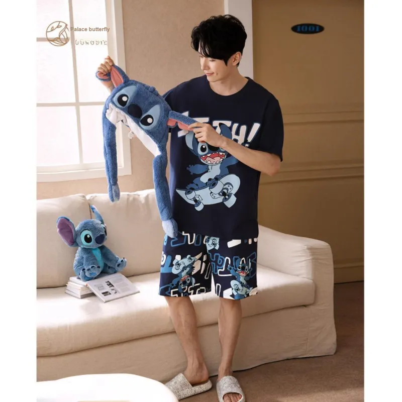 Gongdie x Disney Pajama Set Men's Dark Blue-4