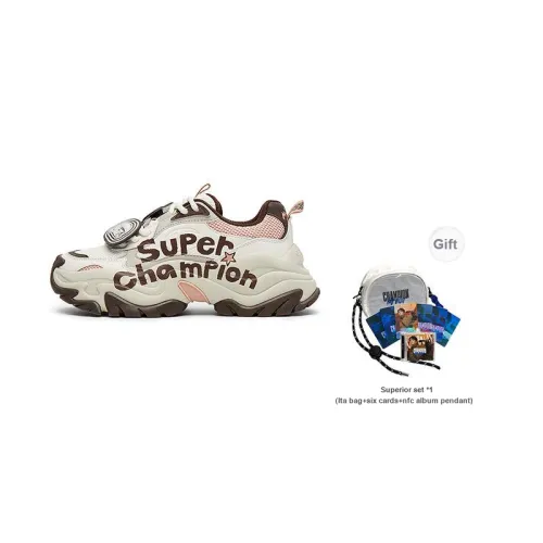 POP MART x Champion Molly Layered Shoes Champ XXL Molly Low Top Chunky Sneakers Women's Coffee Brown
