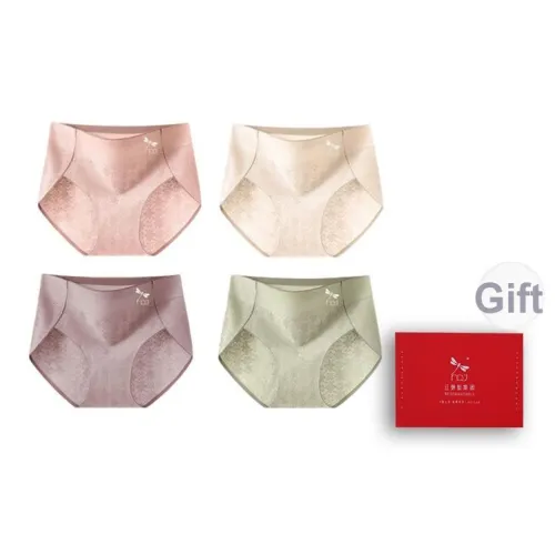 RED DRAGONFLY Хлопковые трусы женские 4 штуки набор в подарочной коробке