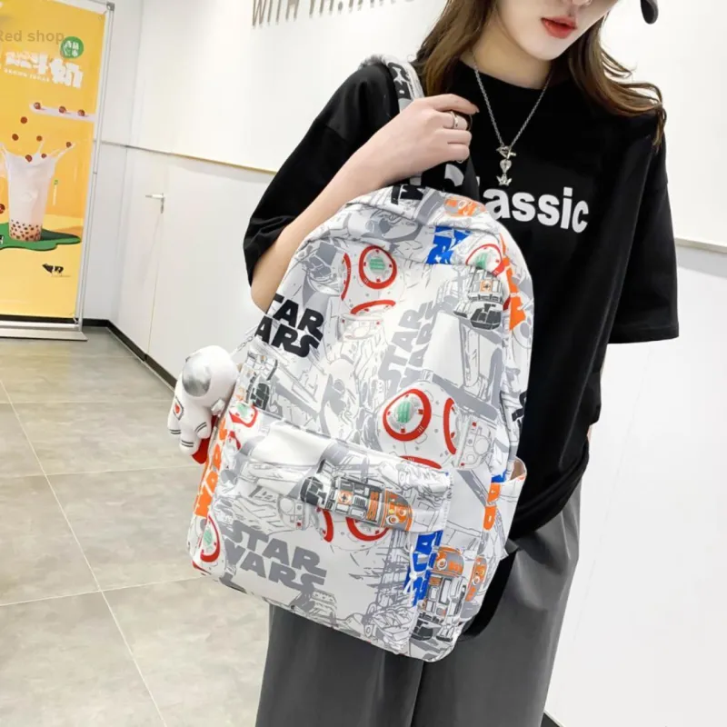 AIBAG Nylon Backpack Unisex Black/Orange/Blue-7