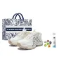 White (Everyday Shopping Bag+Smiley Face Buckle*6+Shoes Cleaner)