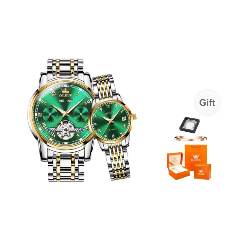 OLEVS Heart-to-Heart Knot Collection Mechanical Movement Stainless Steel Watchband Watch Unisex White Dial-6