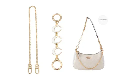 Lan Bao Fan Metal Alloys Bag Straps Women's Gold Tone