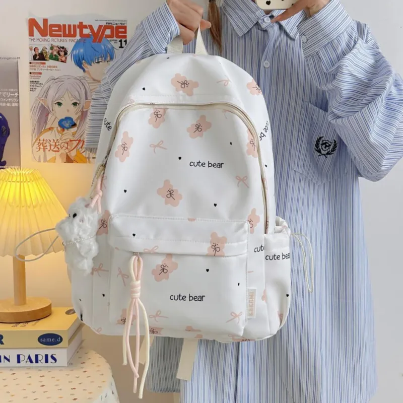 Meow In The Grass Nylon Backpack Regular Women's Multicolor-1