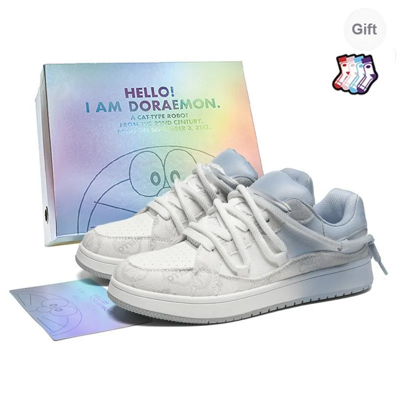 DoraemonA Box Limited Edition Puffy Shoes Low-Top Skateboard Shoes Unisex-306