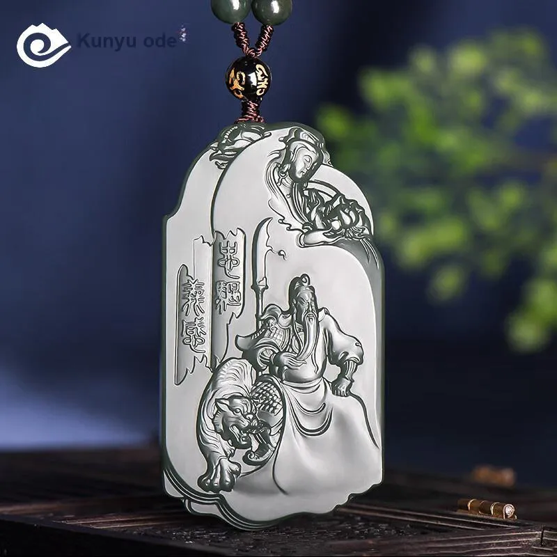 KUNYUYAO Hetian Jade Pendants Green Jade Unisex-1