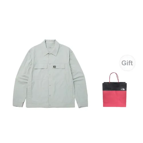 THE NORTH FACE Shirts Men Light Blue+Gift Bag