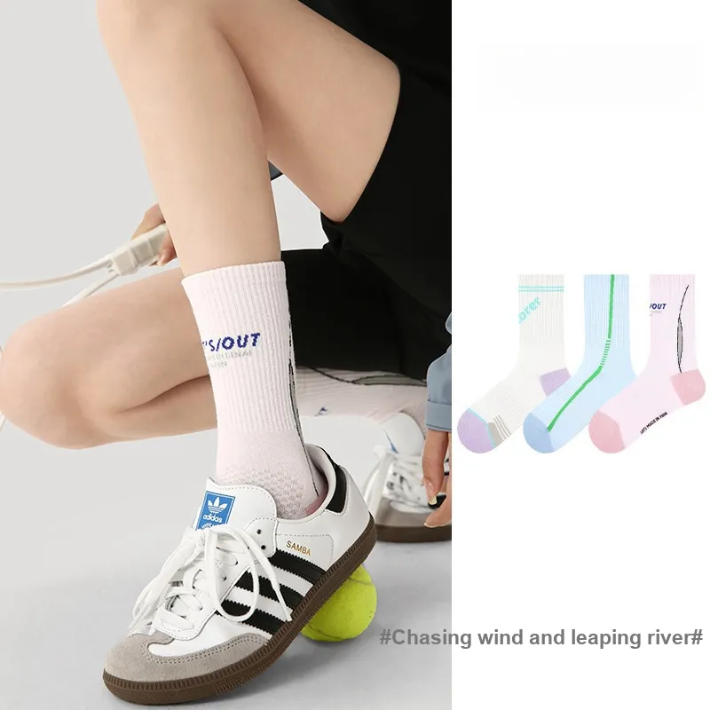Vine Color Mid-Calf Socks Unisex 3 Pack Zephyr River Leaping-3