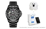 Halloween "Mischief Monster" Gift Box - Black Case with Black Dial and Steel Band